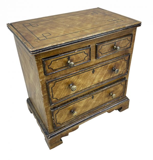 19th Century Painted Pine Miniature Chest