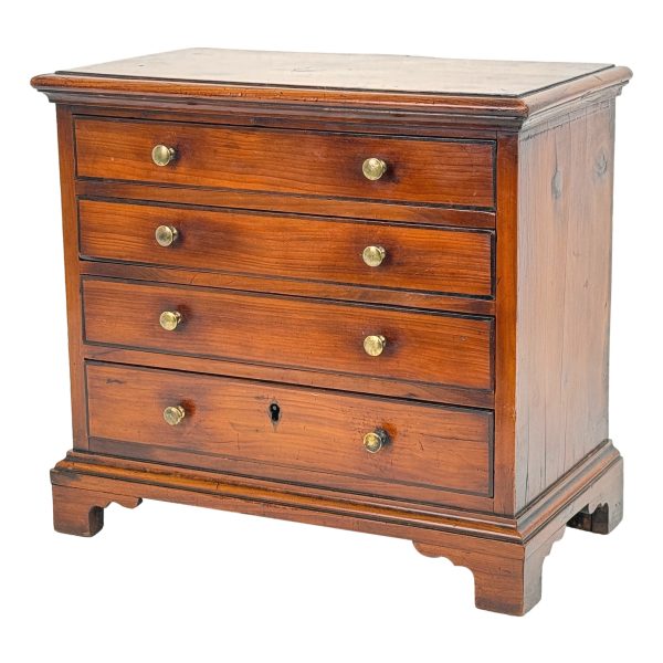 Georgian Yew Wood Miniature Chest Of Drawers