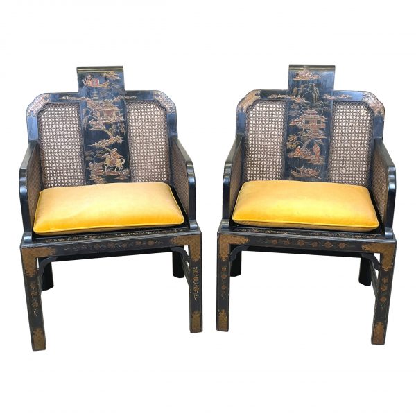 Pair Of Early 20th Century Chinoiserie Armchairs