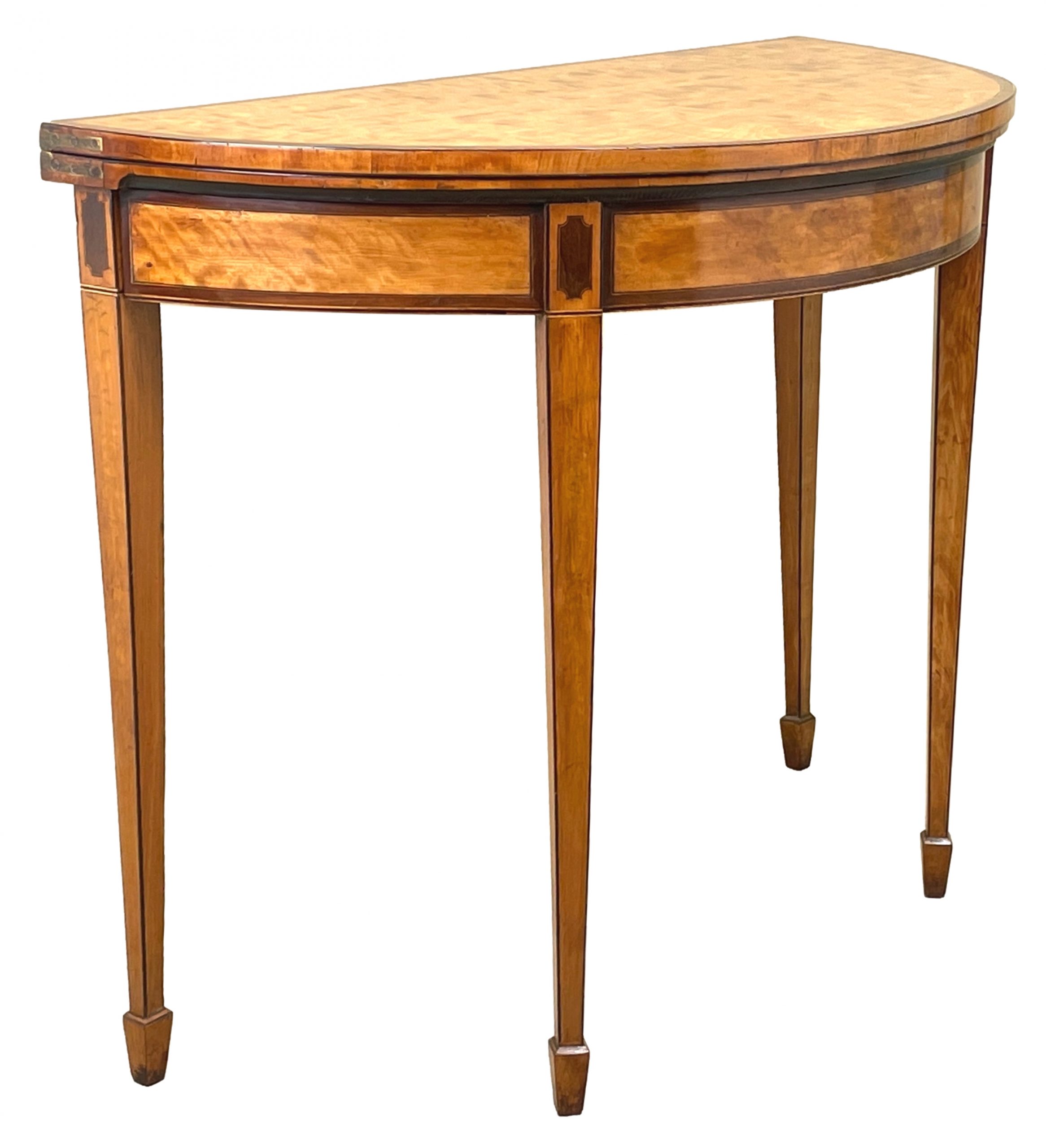 Georgian Satinwood Demi Lune Card Table – S&S Timms Antiques