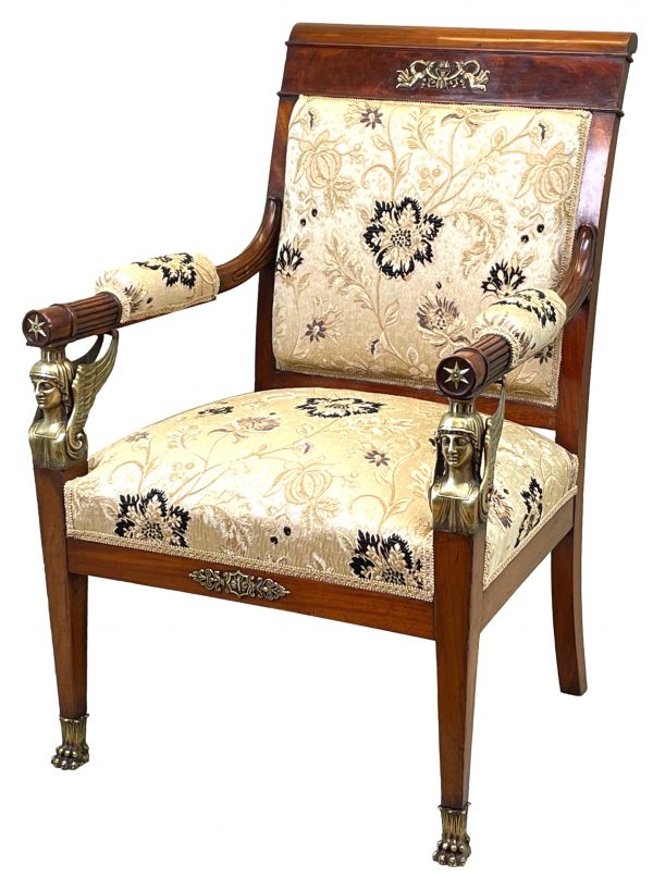 19th Century French Empire Library Armchair