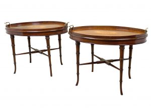 Pair Of Mahogany Tray On Stands