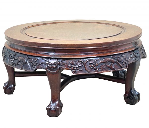 Circular Oriental Hardwood Coffee Table