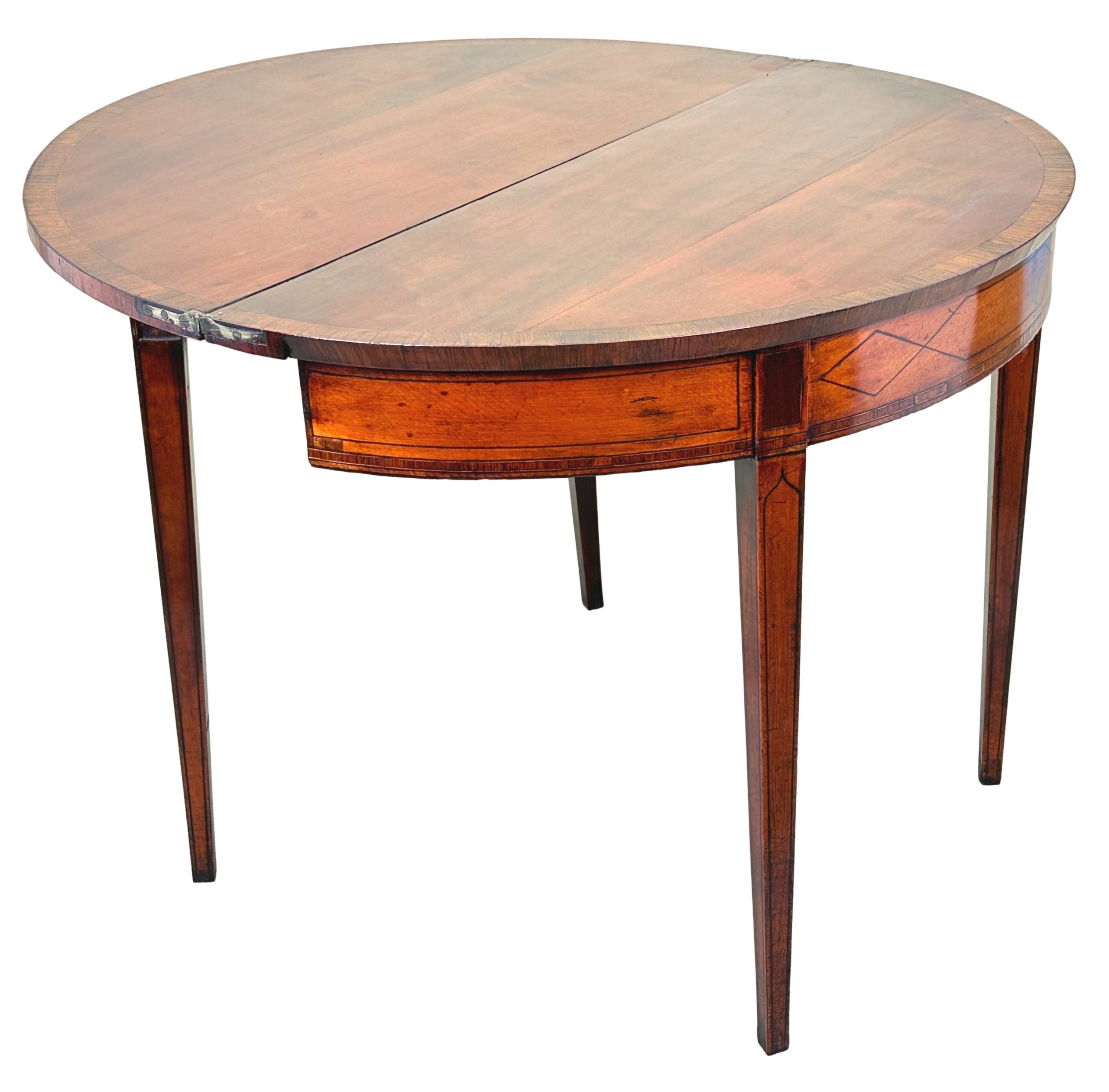 Georgian Satinwood Demi Lune Tea Table – S&S Timms Antiques