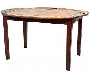 Georgian Mahogany Oval Butlers Tray On Stand