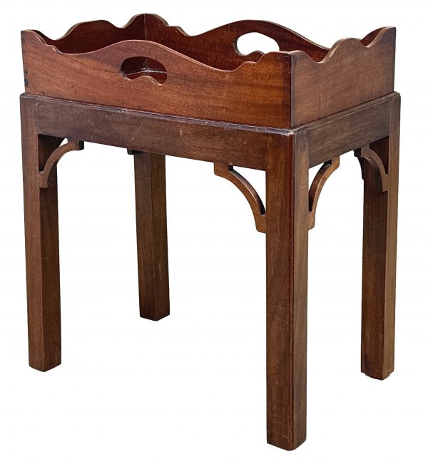 Small Georgian Mahogany Butlers Tray On Stand
