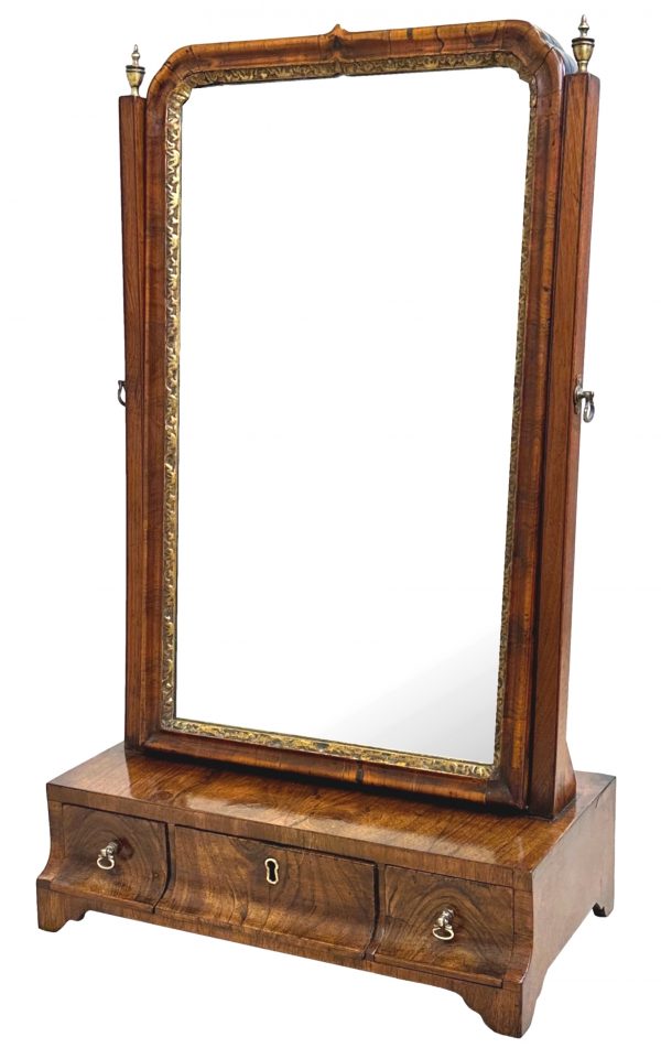 Georgian Walnut Dressing Table Mirror