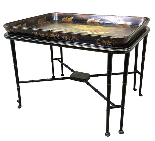 Georgian Papier Mache Tray On Stand Table