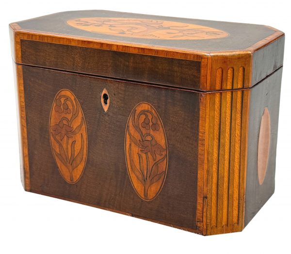 Georgian Mahogany Octagonal Tea Caddy