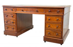 Large 19th Century Mahogany Pedestal Desk