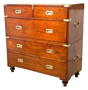 Mid 19th Century Mahogany Military Campaign Chest