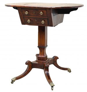 Regency Yew Wood Baby Pembroke Table