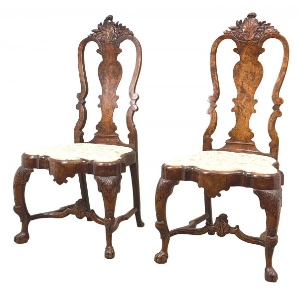 Fine Pair Of 18th Century Dutch Walnut Side Chairs