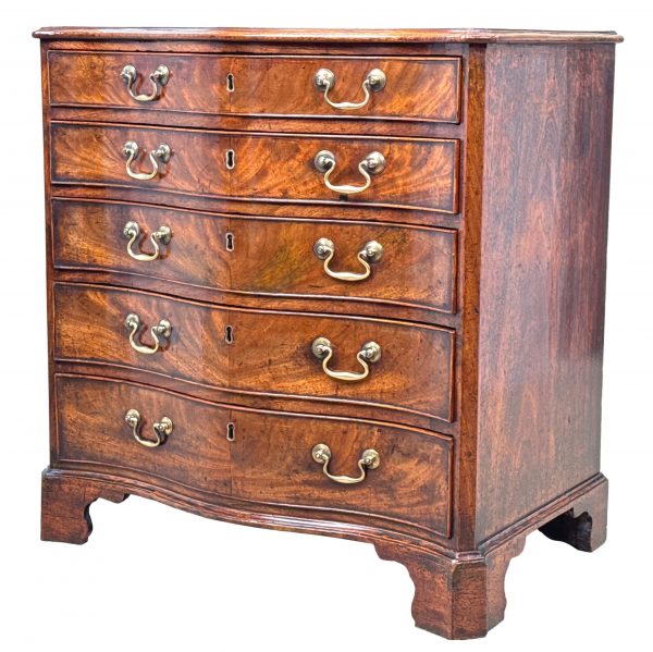 Rare Exceptionally Small Georgian Serpentine Chest Of Drawers