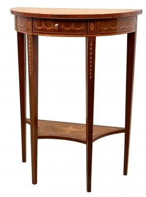 Small Demi Lune Side Table Stamped Edwards & Roberts