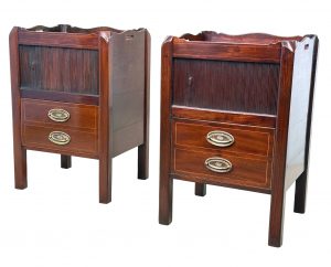 Pair Of 18th Century Mahogany Bedside Night Tables