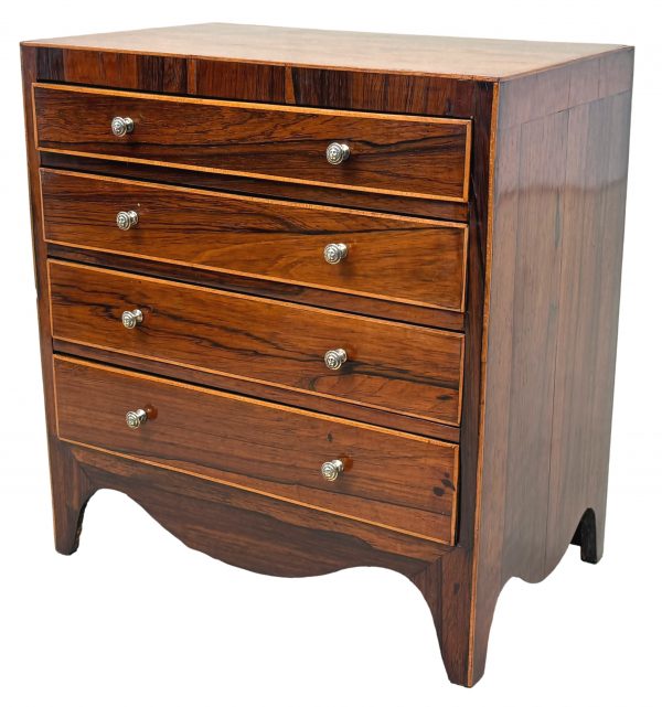 Georgian Rosewood Miniature Chest Of Drawers