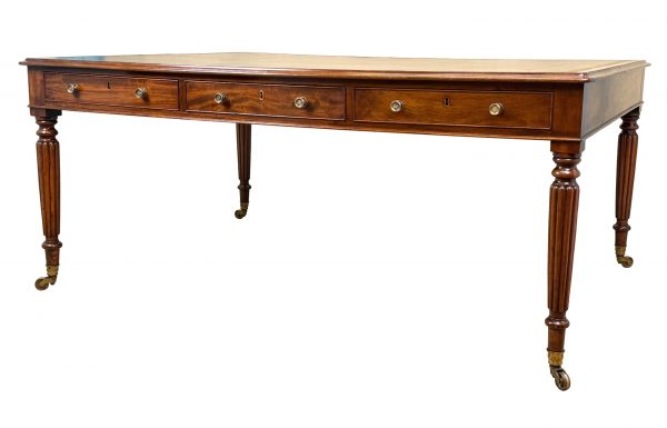 Very Large Regency 19th Century Mahogany Partners Writing Table