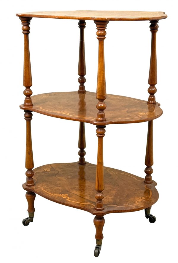 19th Century Small Burr Walnut Étagère