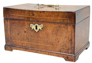 Georgian Walnut Rectangular Tea Caddy 18th Century
