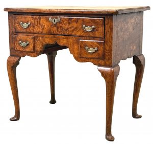 Rare 18th Century Quilted Elm Georgian Lowboy