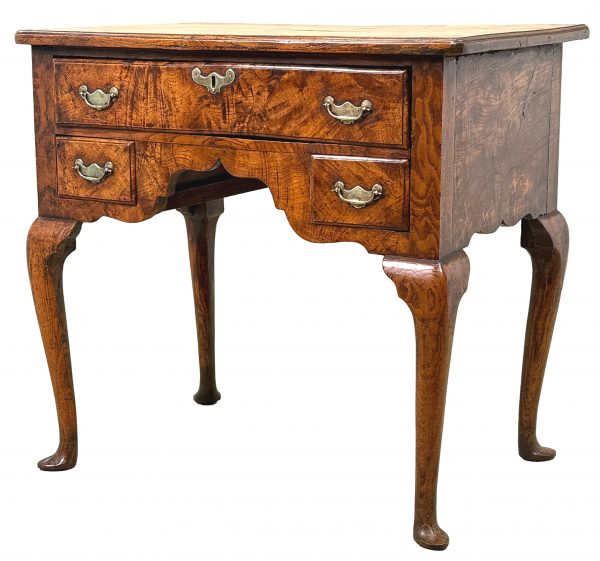 Rare 18th Century Quilted Elm Georgian Lowboy