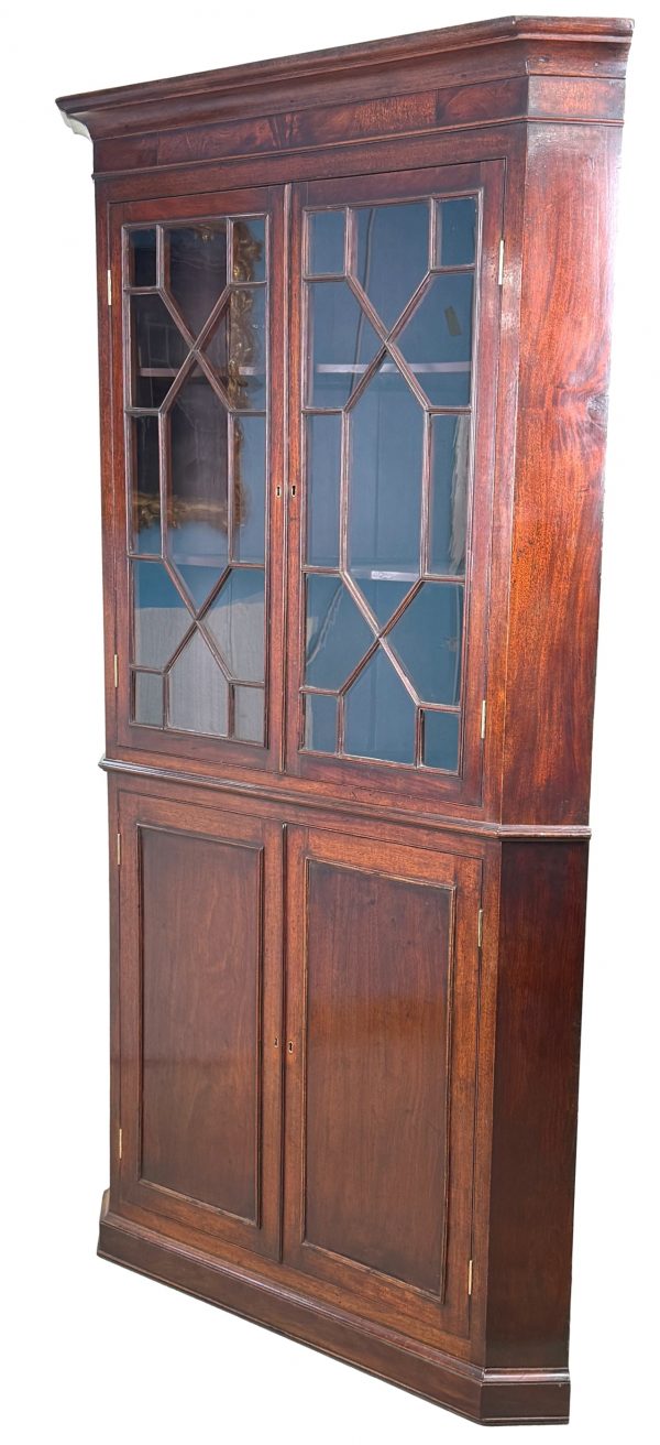 18th Century Georgian Mahogany Double Corner Cabinet