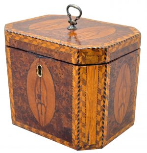 Georgian 18th Century Yew Wood Octagonal Tea Caddy