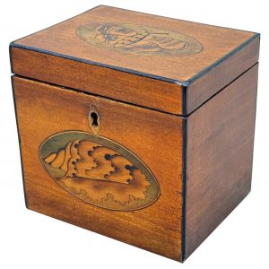 Georgian 18th Century Satinwood Tea Caddy Butterfly Inlay