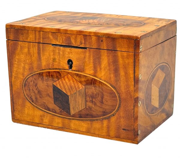 Rare Solid Maple Georgian Tea Caddy