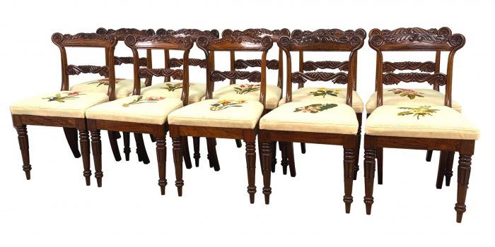 Set Of 10 Regency Period Rosewood Dining Chairs