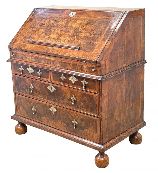 Queen Anne Period Early 18th Century Walnut Bureau