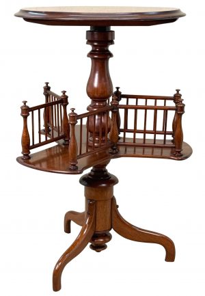 19th Century Burr Walnut Circular Occasional Book Table Victorian