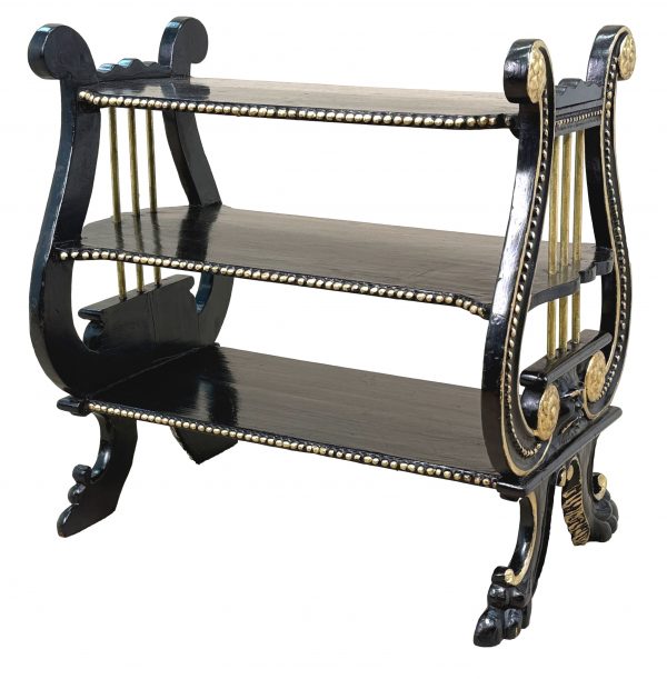 Late 19th Century Ebonised & Parcel Gilded Étagère