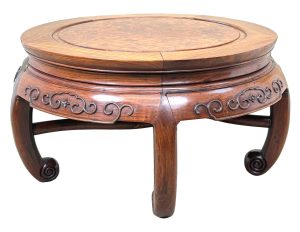 Oriental Hardwood 19th Century Circular Coffee Table, Chinese Export