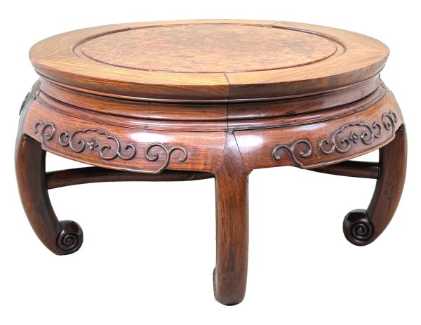 Oriental Hardwood 19th Century Circular Coffee Table, Chinese Export