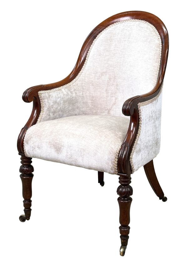 Regency Mahogany Tub Library Armchair, English 19th Century