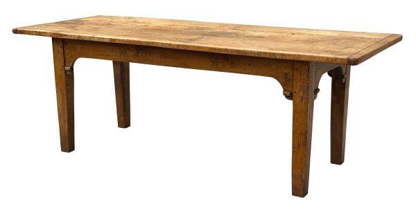 Large Early 19th Century Sycamore Farmhouse Kitchen Dining Table, French Provincial