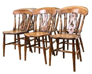 Set Of 6 Mid 19th Century Farmhouse Kitchen Windsor Dining Chairs