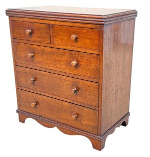 Georgian Early 19th Century Miniature Mahogany Chest Of Drawers