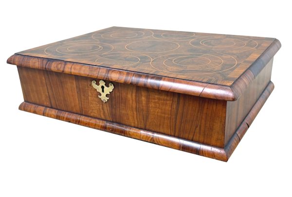 17th Century Laburnum Oyster Veneered Lace Box, William & Mary Period