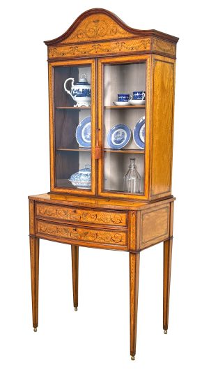 Exceptional Quality 19th Century Satinwood Display Cabinet, Attributed To Edwards & Roberts