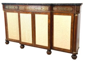 Superb Quality Regency Rosewood Breakfront Side Cabinet, Early 19th Century