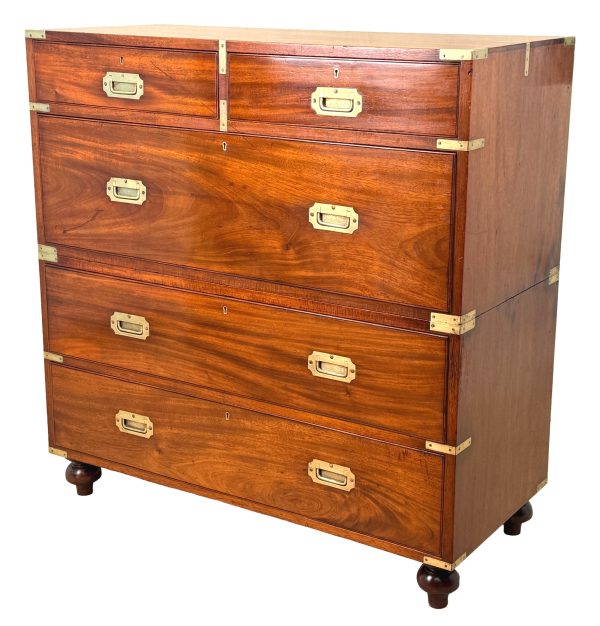 Superb Quality Mid 19th Century Camphor Wood Military Campaign Chest Of Drawers